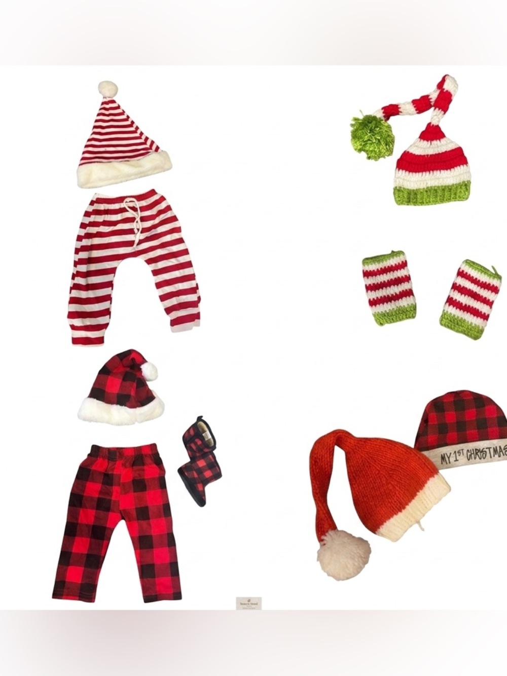 Bundle of 12 Photo Prop Christmas outfit Newborn Santa Outfit with Hat and Boots